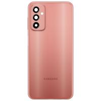 [b5427] COPRIBATTERIA BACK COVER PER SAMSUNG GALAXY M135 CON VETRO FOTOCAMERA ORANGE ORIGINAL